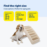 PetSafe CozyUp Folding Dog Stairs - Bed - 25 Inches Tall / Tan - image 4