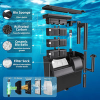 Large Hang on Back Aquarium Filter w/ U-V Light for 40-150 Gallon - HB-1200 - image 2