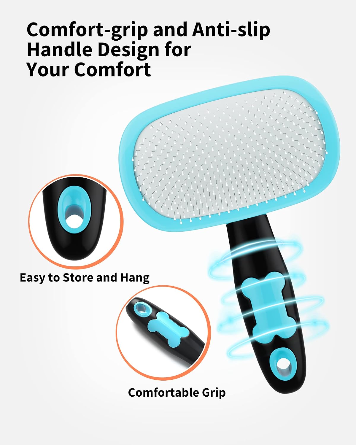 Pet Steam Brush for Dogs & Cats - Large / Blue - image 4