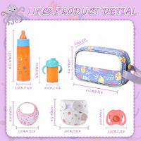 CARANOVO Baby Doll Accessories Set - purple bag-bigger diapers - image 3