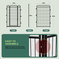 Gardner Pet Dog Playpens, 24" H 16 Panels Dog Pen Outdoor/Indoor Dog Fence Exercise Pen for Small - Black / 8 / 40"H - image 2