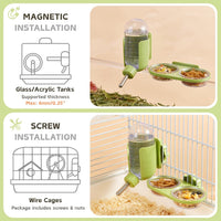 Magnetic Reptile Feeding Ledge with 2 Pack Plastic Bowls Food Feeder - Green(Pack of 1） / Magnetic-Mounted - image 4