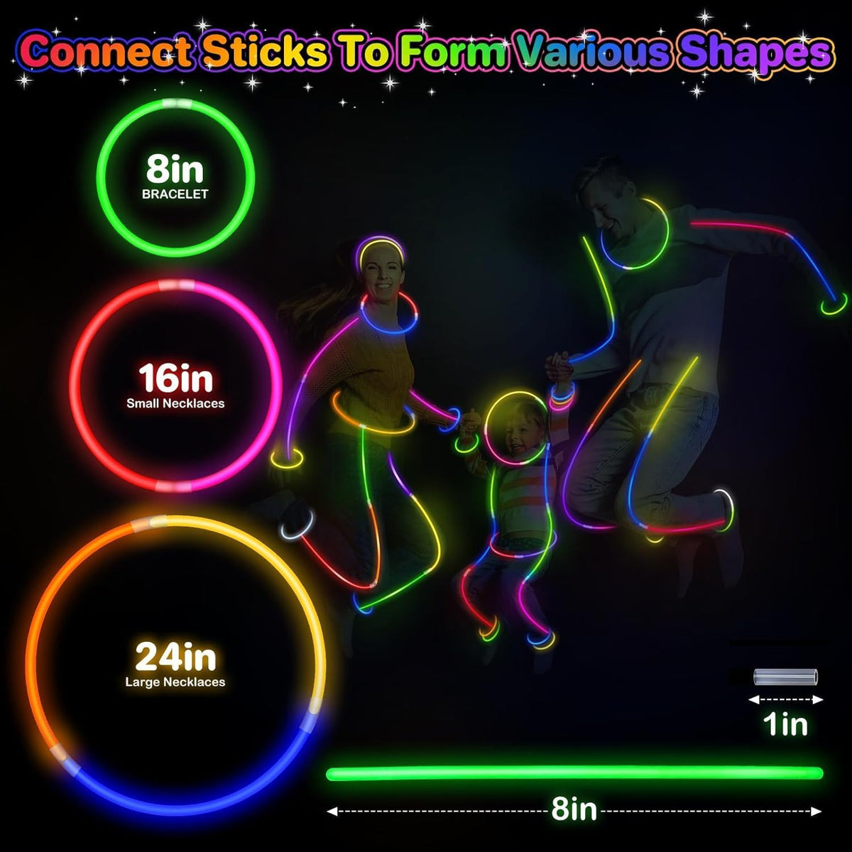 SpringFlower 100 PCS Glow Sticks Bulk Party Favors - 100 Pack - image 3