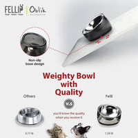 Felli Pet Oblik Acrylic Raised Dog Food Water Bowl Stainless Steel - Smoky / 1.5 Cups Oval Dish - image 3