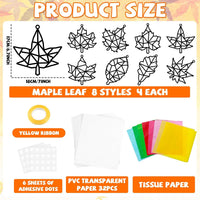 QOUBAI 32 Sets Halloween Bats Suncatchers Craft Kit DIY Window - Maple Leaf - image 2