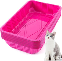 Tessco for you 30 Pack Disposable Litter Boxes for Cats - Rose Red