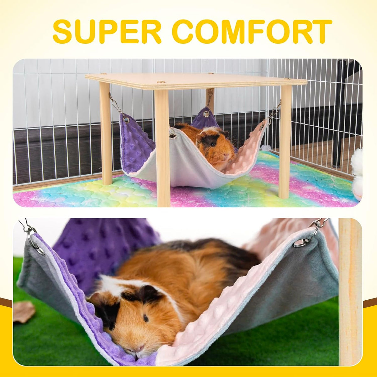 Enlarged Guinea Pig Hammock with Platform and Stairs - Hammock with stand - image 3