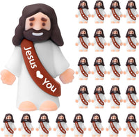 Bememo 25 mini Jesus figures in multicolor rubber, little figurines in robes - view 4