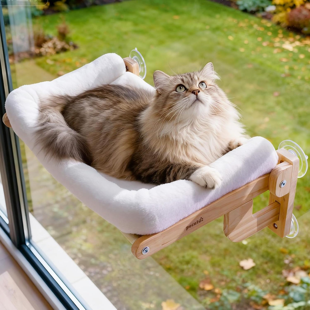 Pecute Foldable Cat Window Perch - White / Large