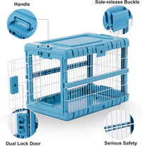 28" L Collapsible Dog Crate for Dogs - Blue / 27.95 x 18.9 x 21.65 in - image 3