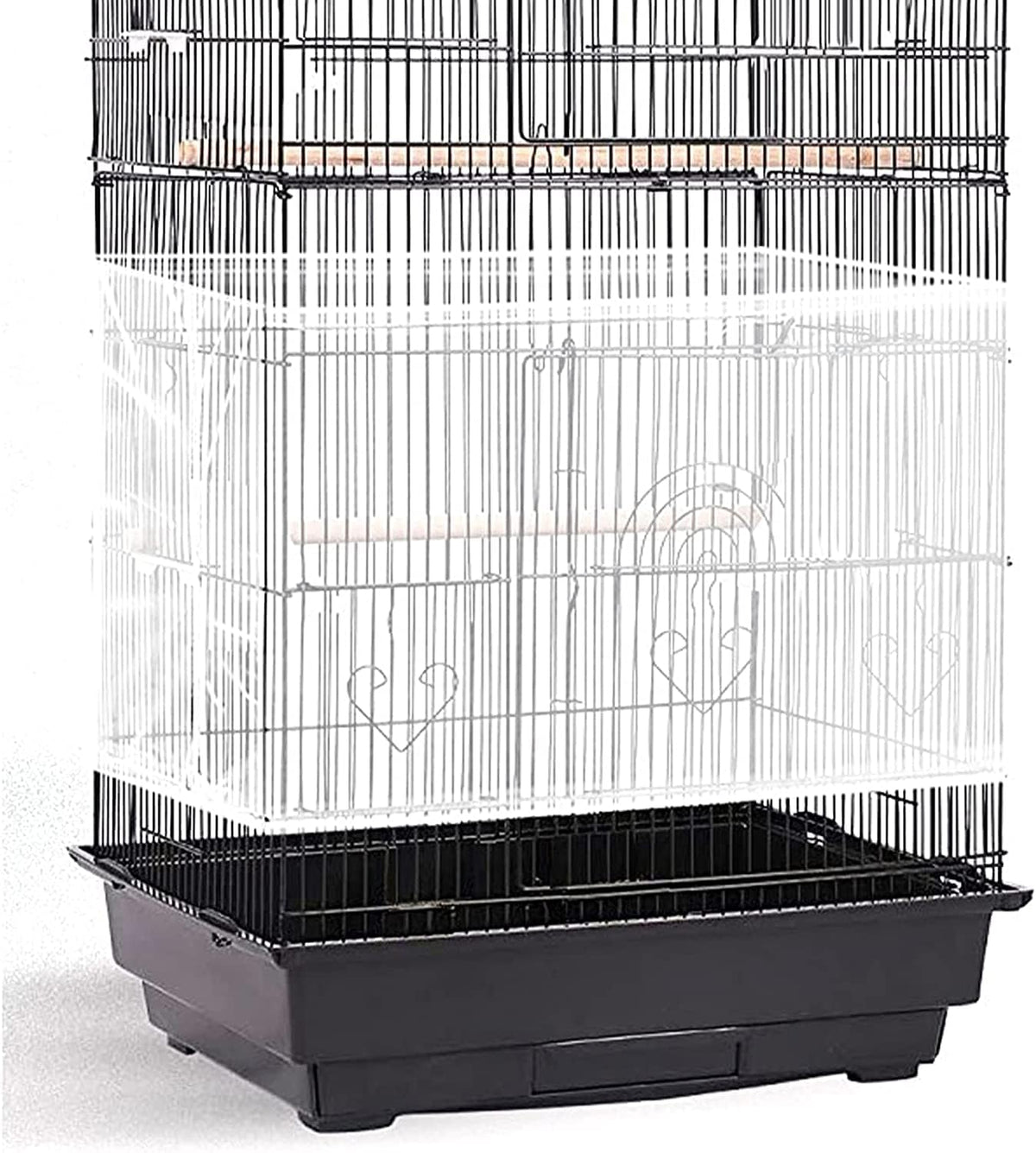 Adjustable Birdcage Seed Catcher Feather Catcher Bird Cage Cover Net - 118 x 16 Inch / White