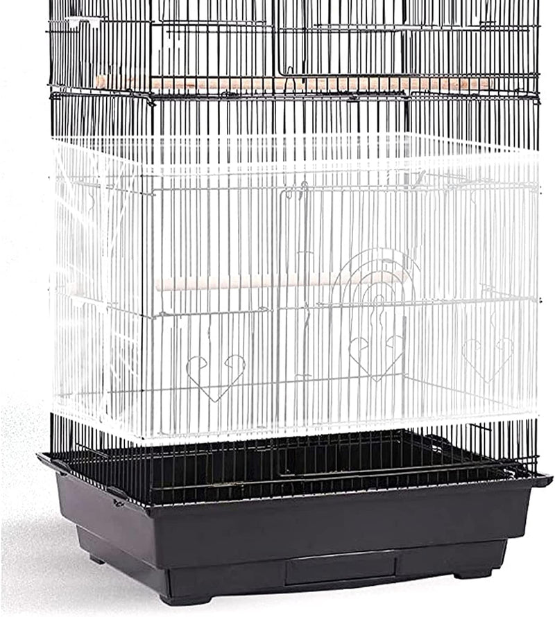 Adjustable Birdcage Seed Catcher Feather Catcher Bird Cage Cover Net - 118 x 16 Inch / White