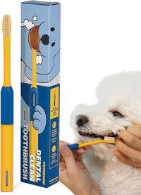PETHROOM] Pet Toothbrush | Dogs and Cats Teeth Brushing Cleaning Tooth Care | Soft Bristle Cleaning Toothbrush for Dog Puppy Cat, Removing Old Plaque and Tartar (Medium)