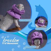 Cat Recovery Collar, Soft Adjustable Cone for Cats and Kittens, Lightweight Waterproof Elizabethan Collar for After-Surgery Care, Prevent Licking and Scratching, Neck Protector for Pets（Purple,M）
