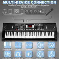 Kids Keyboard Piano, 61 Key Electronic Piano – Fun for Kids & Family - Black - image 4