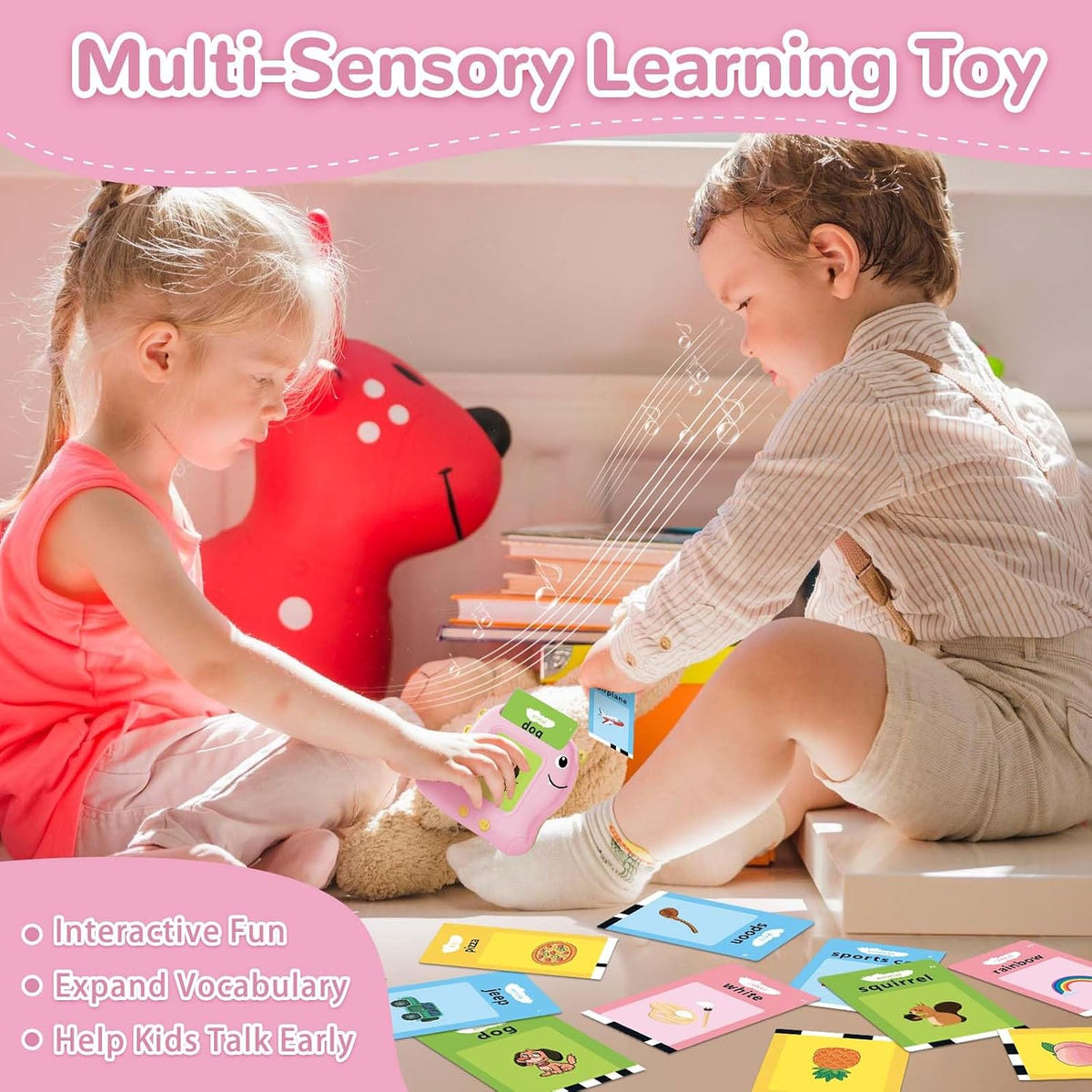 Alotwan Talking Flash Cards with 510 Sight Words - Pink / 510 Words English - image 3