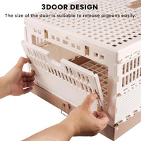 Plastic Foldable Pigeon Cage with Handle, S, Two Doors – Essentials for Birds - 28.7"L x 13.4"W x 9.8"H - image 3