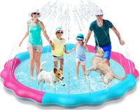 Jasonwell non slip splash pad sprinkler for kids and dogs spraying water in a backyard - view 7