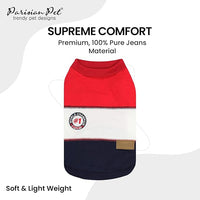PARISIAN PET Embroidered 'Worlds Champion' Sleeveless Dog Tee - Machine Washable Color Block Tank Top - Lightweight, Small Dog XS