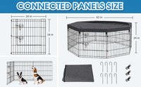 Artmeer 24"H Dog Playpen with Door & Octagonal Top Cover - 24"H Playpen + Octagonal Top cover - image 2