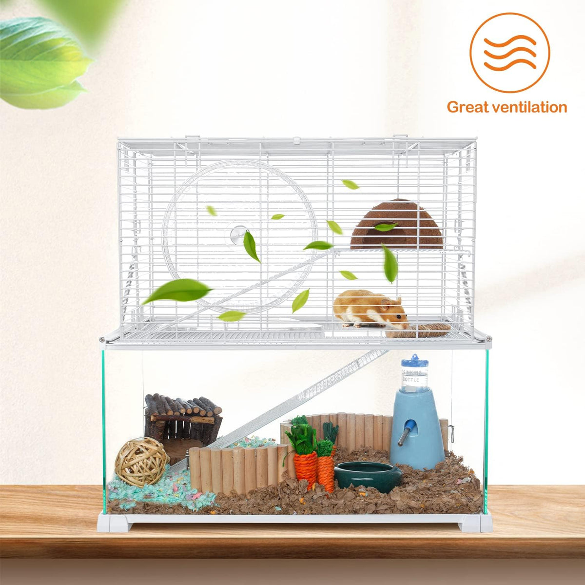 3 Tiers Large Hamster Cages Glass - 20"L x 12"W x 20"H - image 2