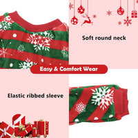 CuteBone Small Dogs Outfit Soft Puppy Onesies Pjs Christmas Dog - Stripe Snowflakes / Medium - image 3