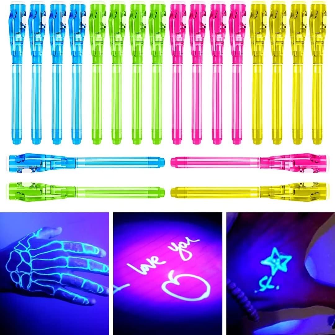 30 Pieces Invisible Ink Pen with UV Light Spy Pen Magic Marker Party - 20