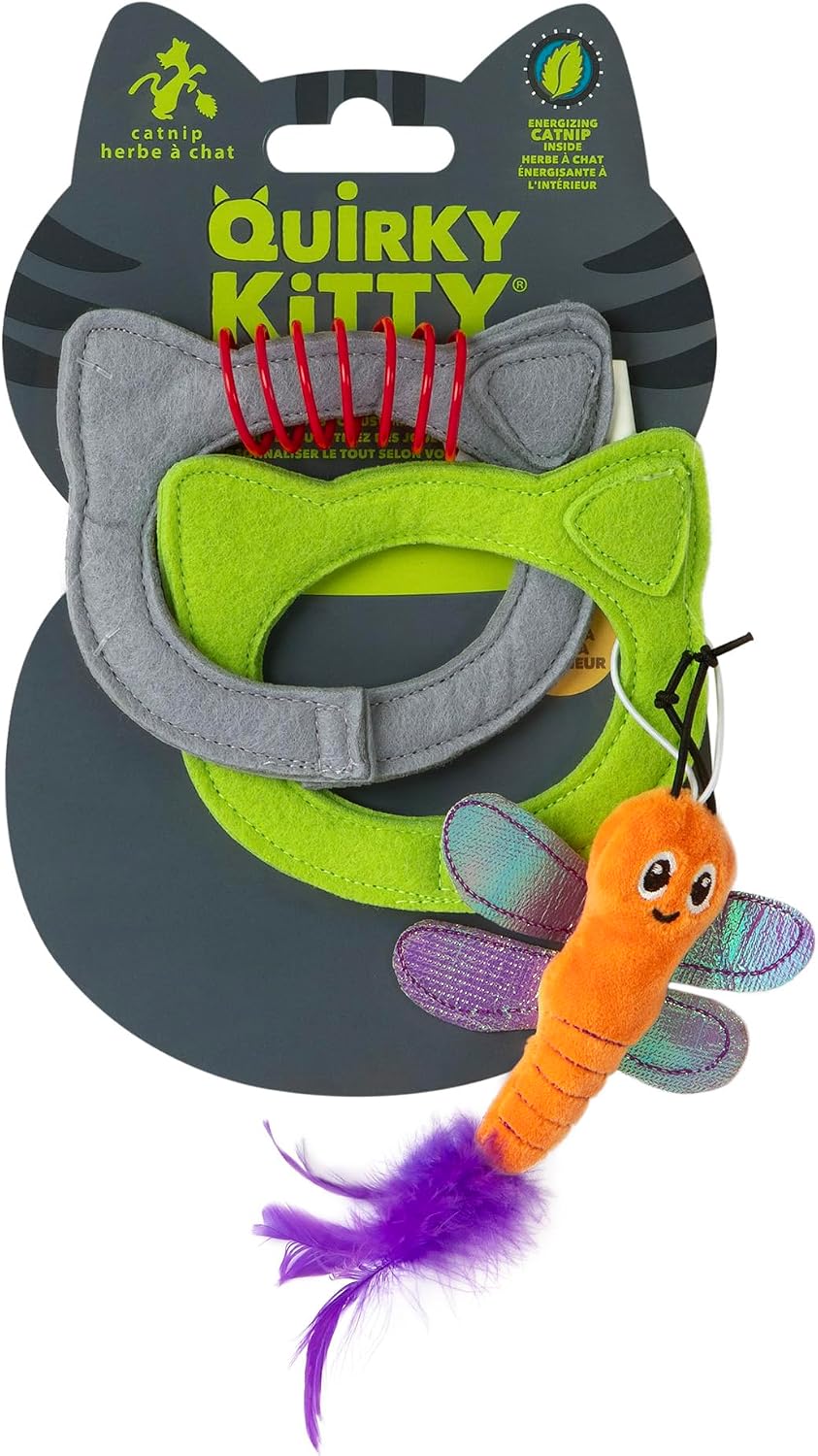 Quirky Kitty Ice Cream Kicker Catnip Crinkle Feather Soft Plush Cat - Pack of 1 / Kitty Connects