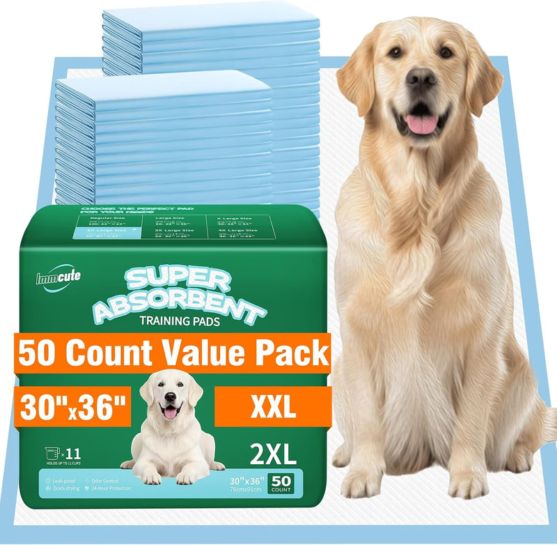 Dog Pads Extra Large, 30"x36" Pet Pee Pads for Dogs XXL – Essentials for Dogs - XXL-30“x36” (50 Ct)