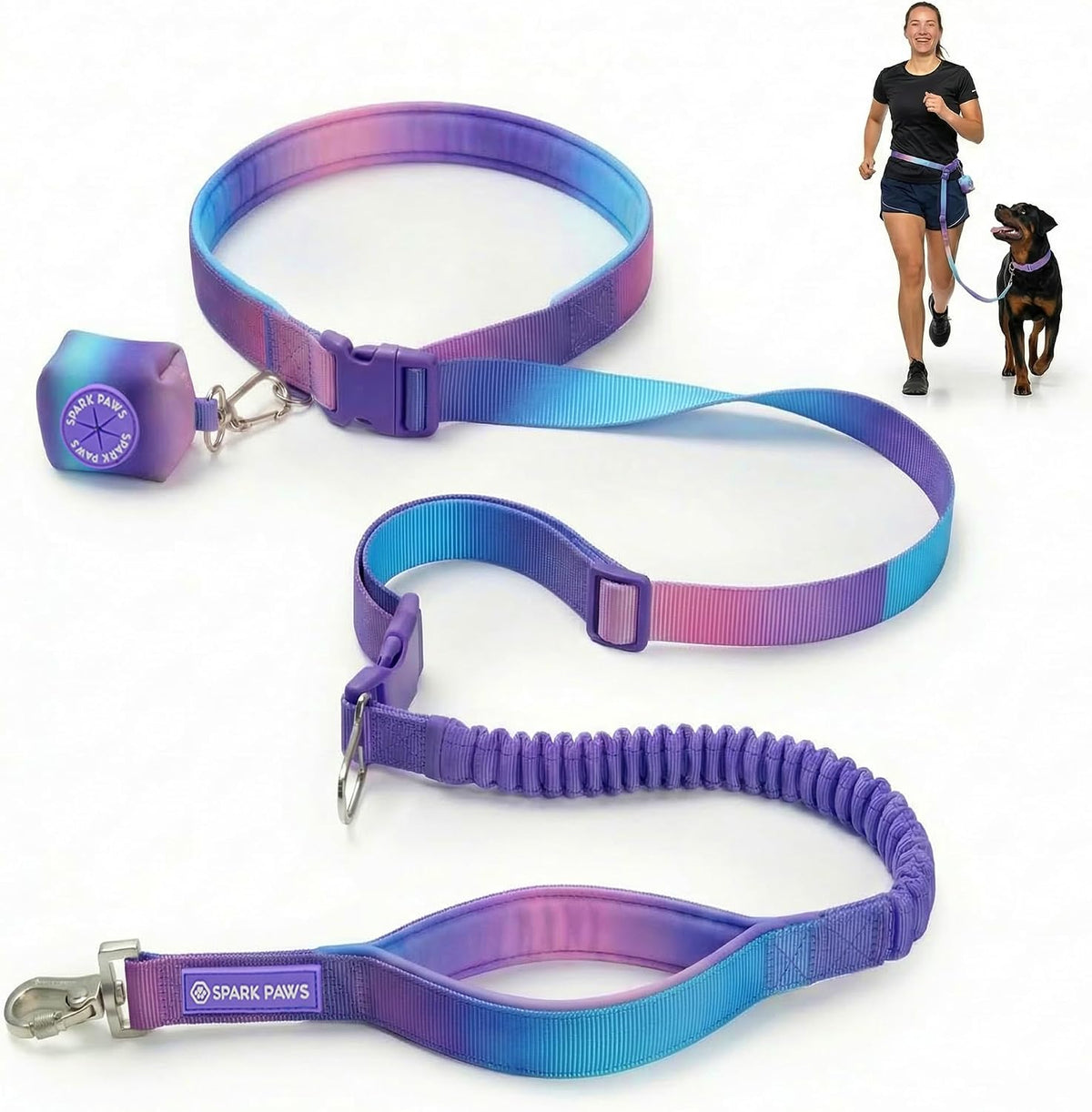 Spark Paws Hands Free Dog Leash - 90s Retro