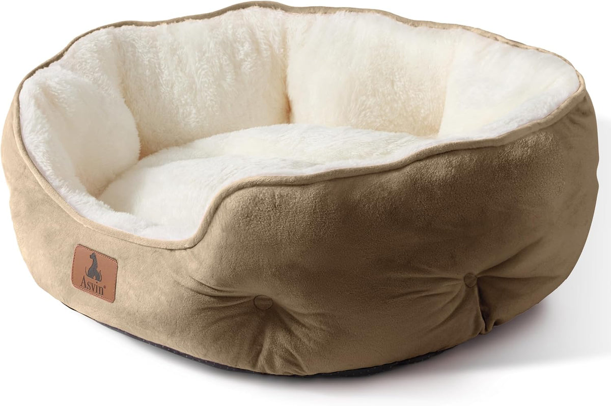 Small Dog Bed for Small Dogs, Cat Beds for Indoor Cats - Small (Pack of 1) / Light Brown