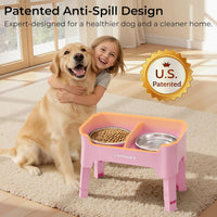 URPOWER Elevated Dog Bowls - Pink / Medium - image 2