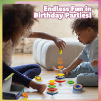 IPIDIPI TOYS Spineez stacking spinning tops for kids, three colorful 5-piece tops - view 4