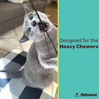 Replacement Strings for Cat Wand Toy - 3-Pieces - Chew-Proof Metal String Wire and 2 Durable Paracord Strings - Heavy Chewers Pack Cat Wand Toy Refill Strings (9 Replacement Strings)