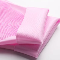 Pet Grooming Gloves，Heat-Resistant Silicone Gloves with High-Density Teeth for Enhanced Massaging and Bathing of Dogs and Cats (Pink, 1 Pair)
