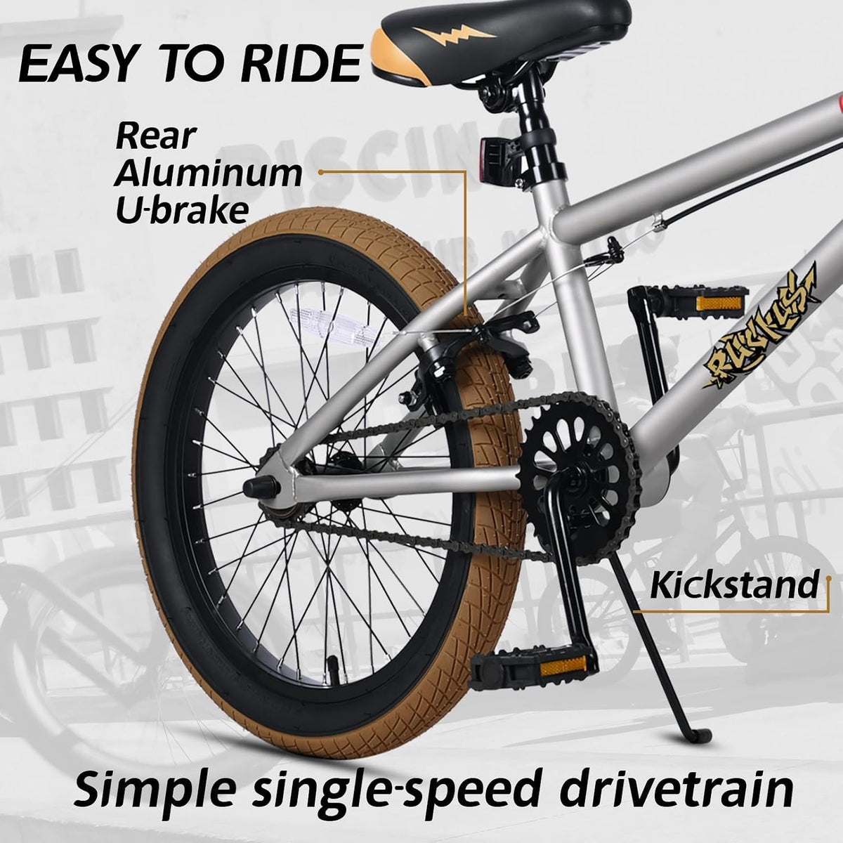 vollsch RUCKUS 20 inch kids freestyle BMX bike with pegs - view 30