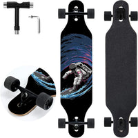TLHB 41 inch drop through longboard skateboard with 9-ply maple deck and PU wheels - view 4