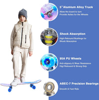 Skateboards for Beginners Kids Boys Girls and Adults, 31''x8'' - Pink Unicorn - image 4