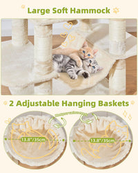 Taoqimiao 32.2in Cat Tree with Toy - Beige / 76 inch - image 4