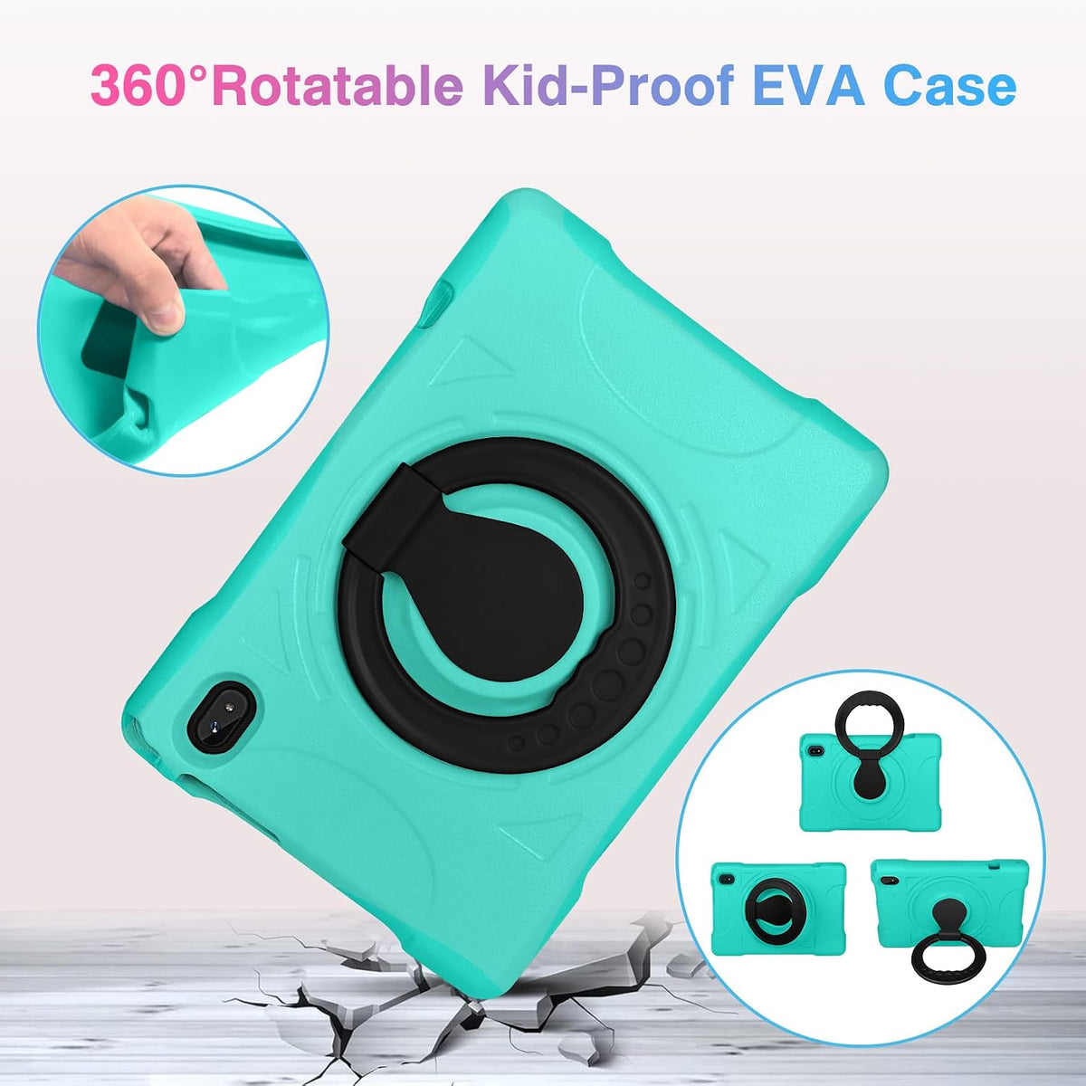 AOCWEI 10 inch kids tablet in cyan drop-proof EVA case with stand - view 13