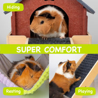 3 in 1 Enlarged Guinea Pig Hammock - Gray Roof - image 3