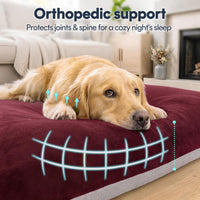 Magic Dog Orthopedic Extra Large Dog Bed 47 Inch - 39.0"L x 33.5"W x 4.0"Th / Burgundy - image 2