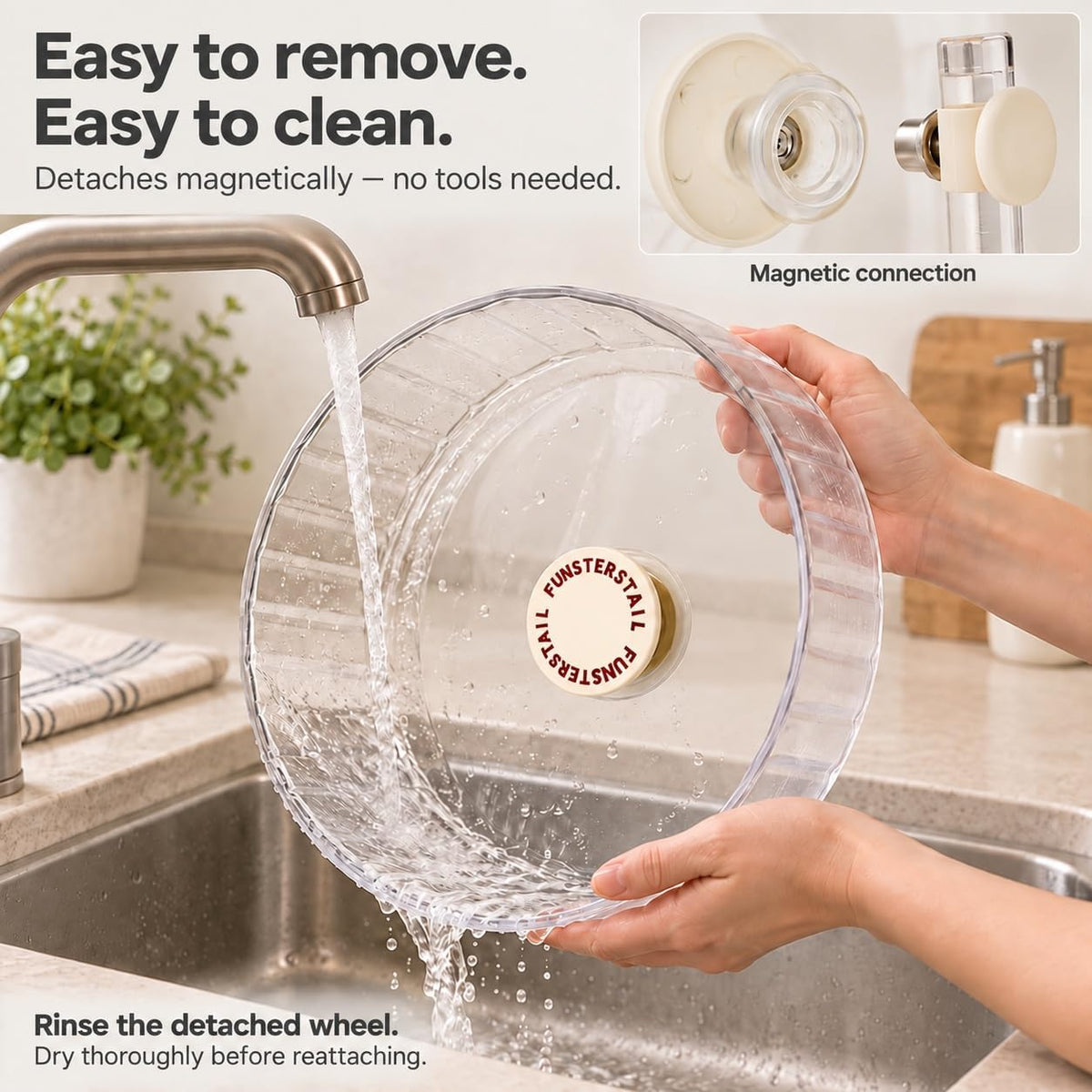 Super Silent Hamster Wheel 10.2 Inch, Magnetic Running Wheel - Cream White / Small(8.7 inch) - image 4