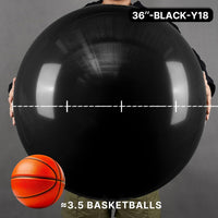 PartyWoo White Balloons 155pcs Matte White Latex Balloons Different - Black-y18 / 36 inch - image 2