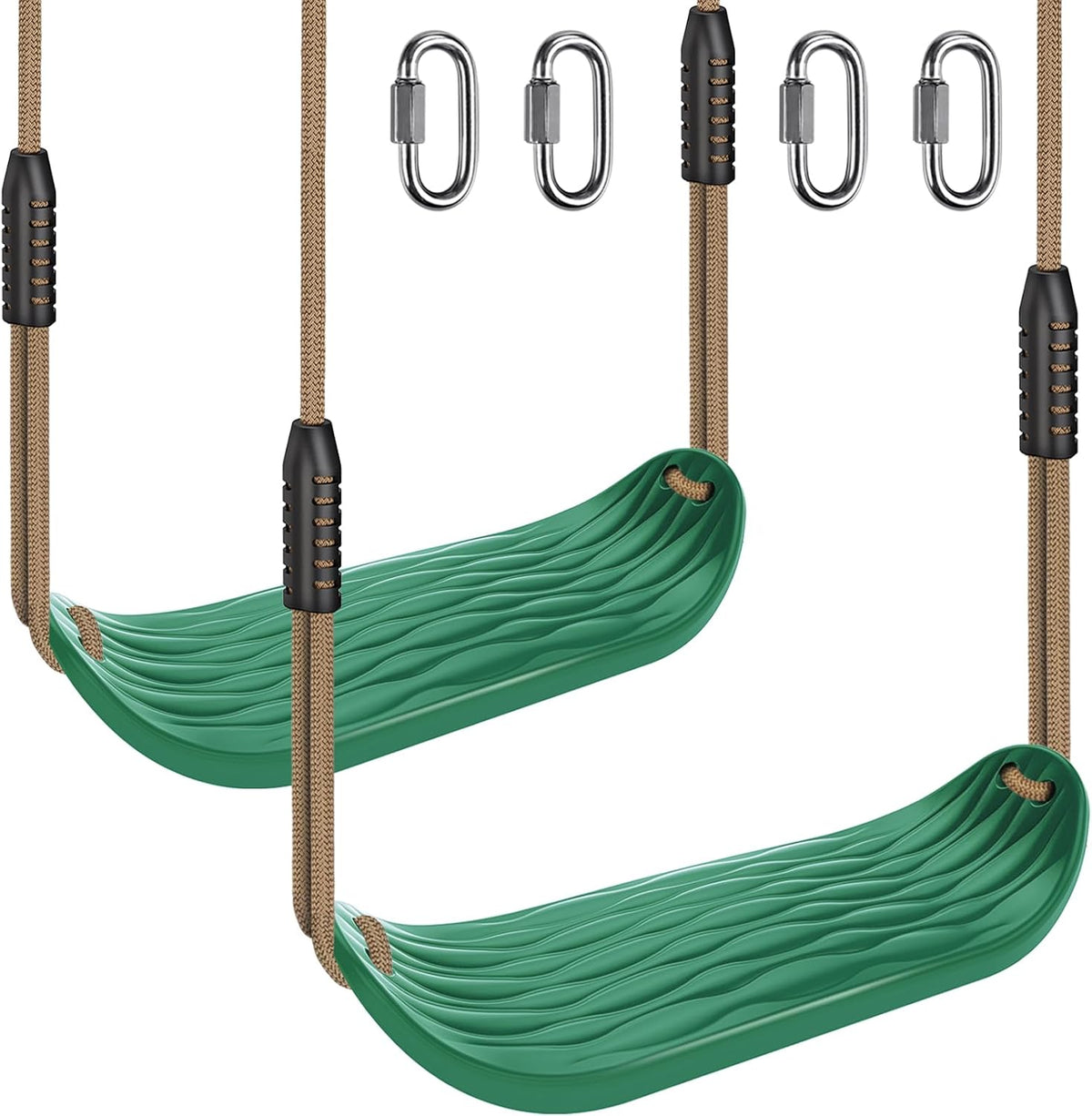 SELEWARE Heavy Duty Swing Seat Replacement, Kids & Adults - Green, 2 Pack