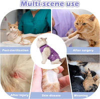 2-pack cat surgery recovery suit for female cats with adjustable neck - view 2