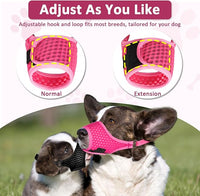 LUCKYPAW Soft Muzzle for Medium Large Sized Dogs Beagle Labrador German Shepherd, Dog Muzzle to Prevent Biting Chewing, Adjustable Breathable Mouth Guard for Grooming Walking Training(Hot Pink, XL)