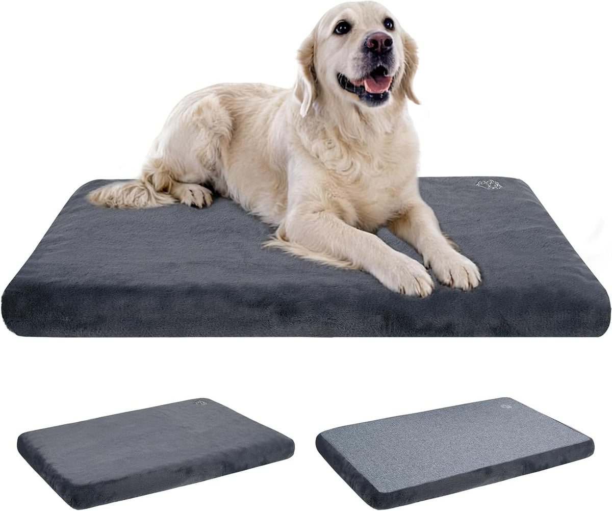 EMPSIGN Dog Bed Mat Crate Pad Mattress, Ultra Soft Pet Kennel - Grey / XXL(47"*29"*3")