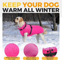 Dog Coat for Large Dogs Waterproof Dog Jacket with Harness Built in – Essentials for Dogs - XX-Large / Rose Red - image 3