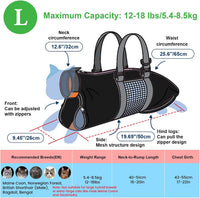 Cinf Cat Restraint Grooming Bag - L (12-18lbs) / Black - image 2